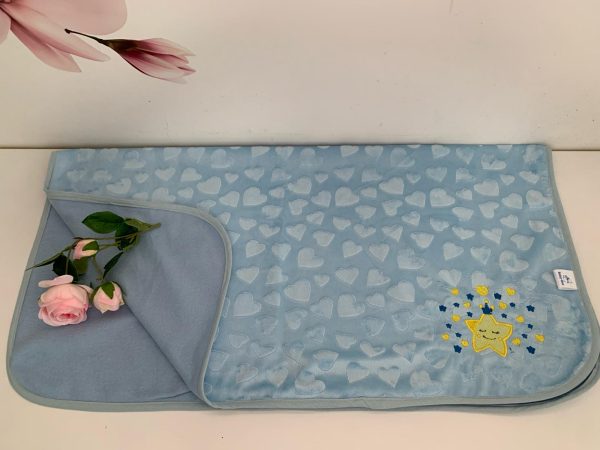 Paturica bebe bleu cu broderie  stelute